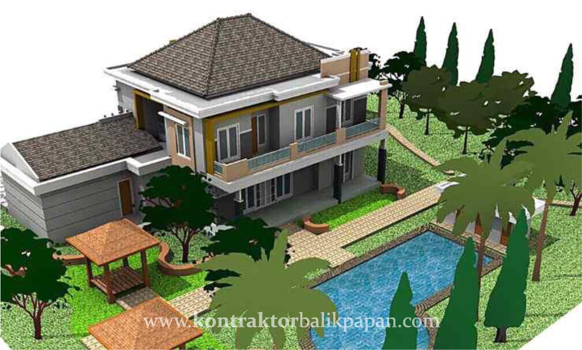 Jasa Desain Bangun Rumah 2 Lantai dan Pool Mr.Christian J Telindung - Arsitek Kontraktor Balikpapan 07